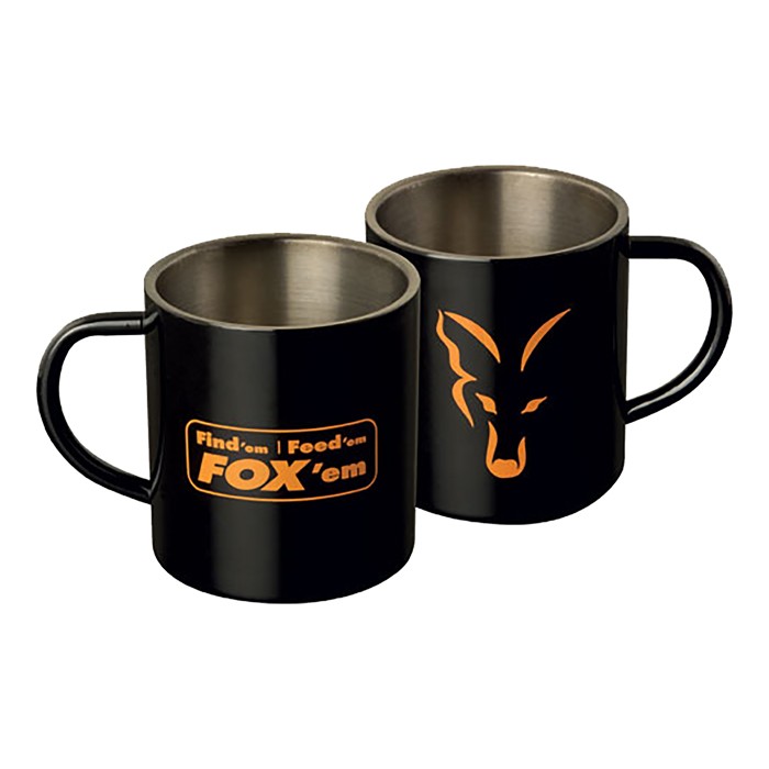 Fox Stainless Steel Fishing Mug Front & Back