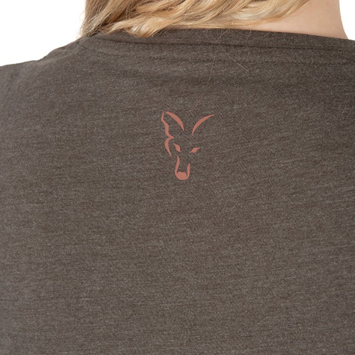 Fox Womans Fishing V Neck T-Shirt Close Up 1