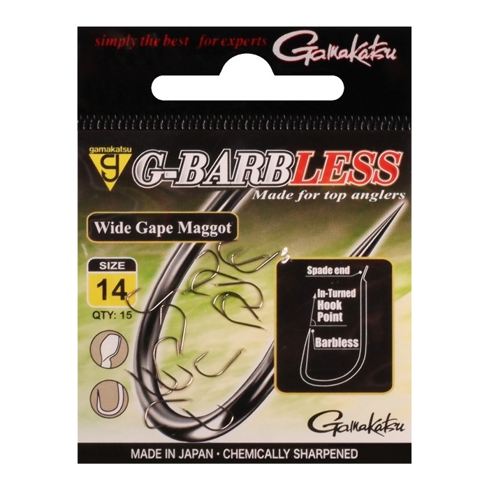 Gamakatsu G-Barbless Wide Gape Maggot Hook