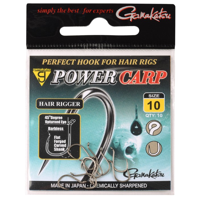 Gamakatsu Power Carp Hair Rigger Barbless Hooks Packet