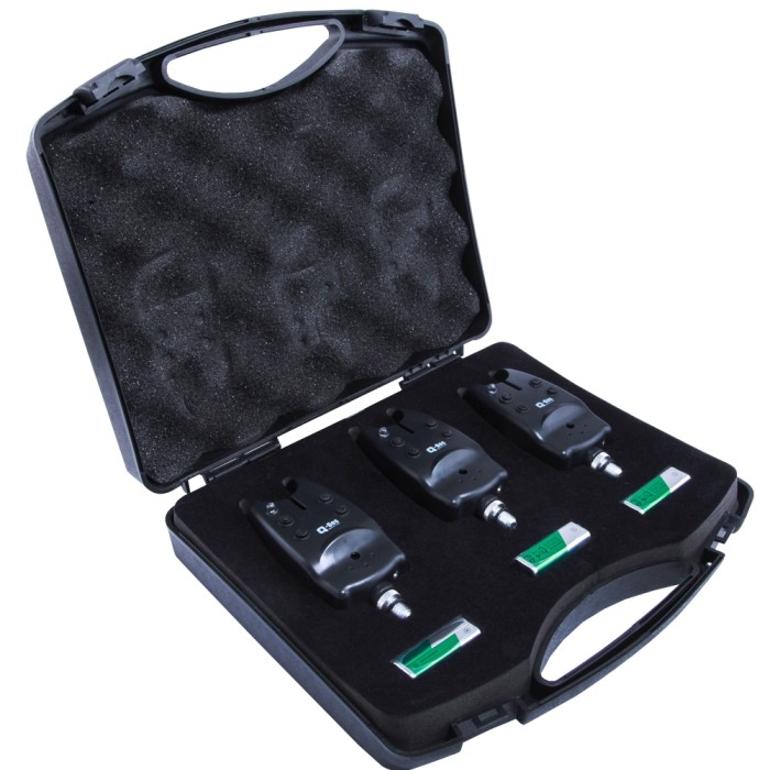 Grandeslam Q-Dos 3 Piece VTS Bite Alarm Set In Box