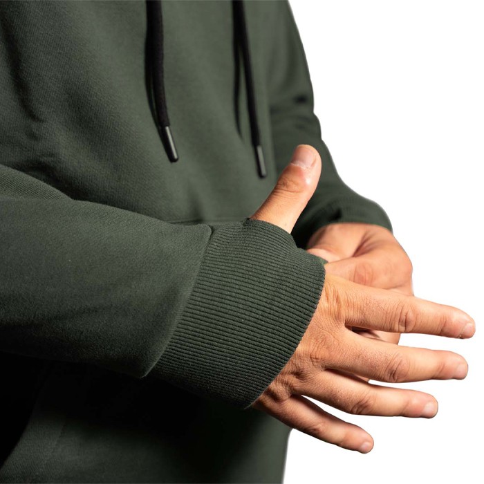 RidgeMonkey APEarel Dropback Heavyweight Fishing Hoodie Green Sleeves