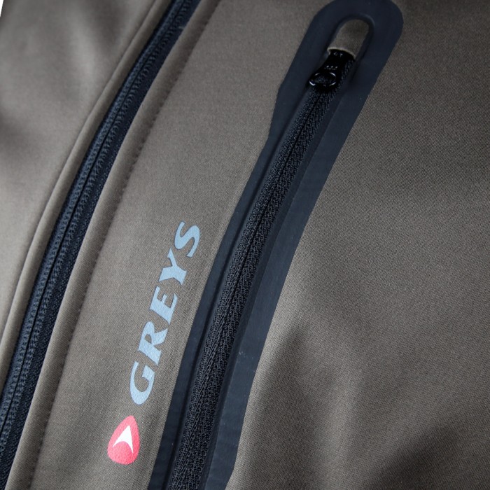 Greys Strata Softshell Jacket Logo Close Up