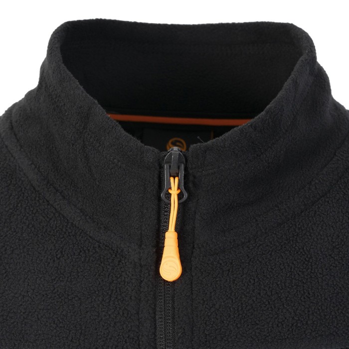 Guru Black Fleece Gilet Close Up 1