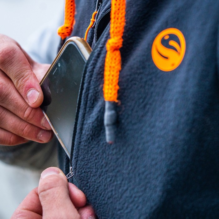 Guru Black Fleece Gilet In Use 2