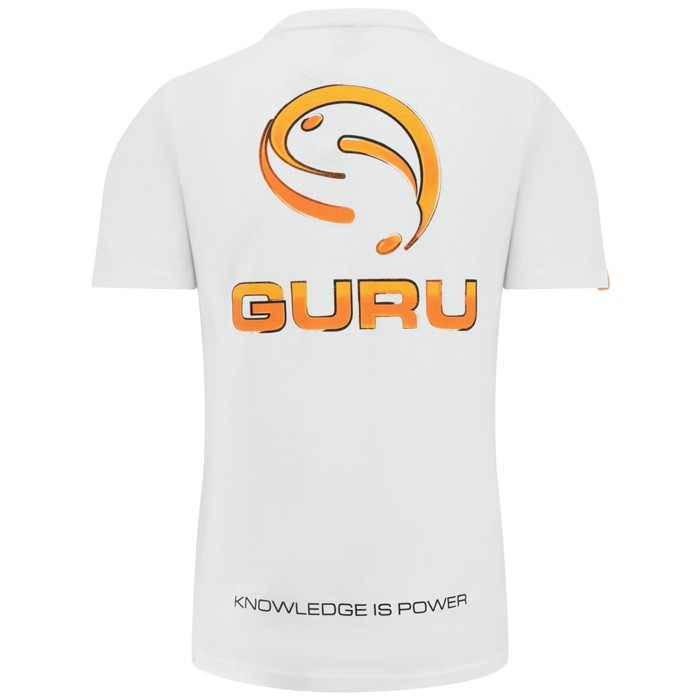 Guru Semi Logo White Fishing T-Shirt Back