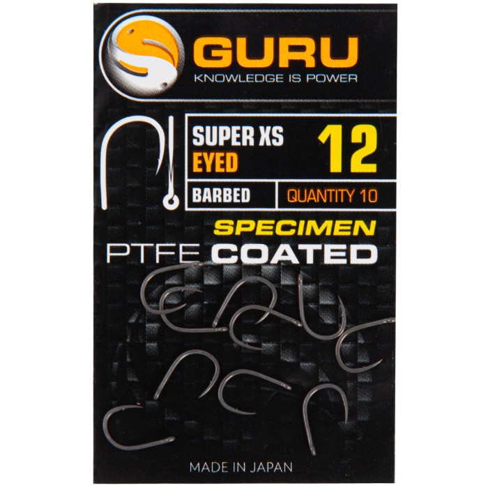 Guru Super XS Eyed Hooks Barbed 12
