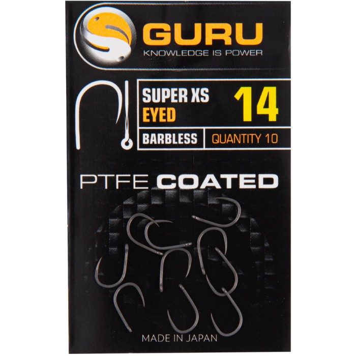 Guru Super XS Eyed Hooks Barbless 14
