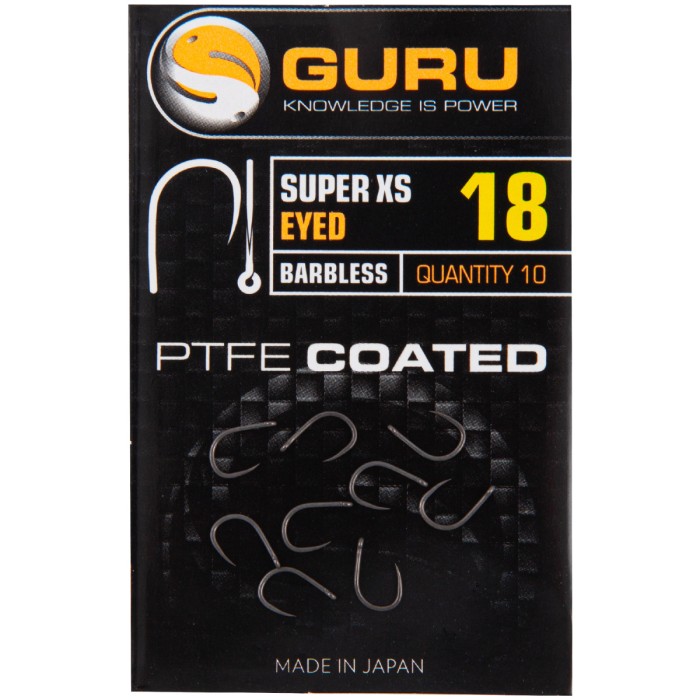 Guru Super XS Eyed Hooks Barbless 18