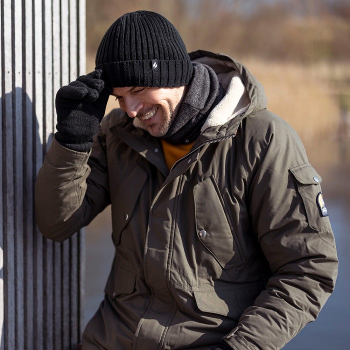 Heat Holders Forest Green Lawson Rib Turnover Hat - One Size In Use 7