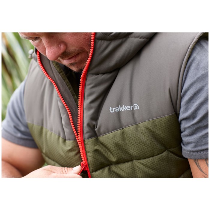 Trakker HexaThermic Fishing Bodywarmer In Use 1