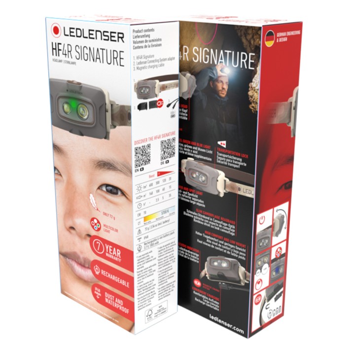 Ledlenser HF4R Camo Rechargeable Headtorch Packaging