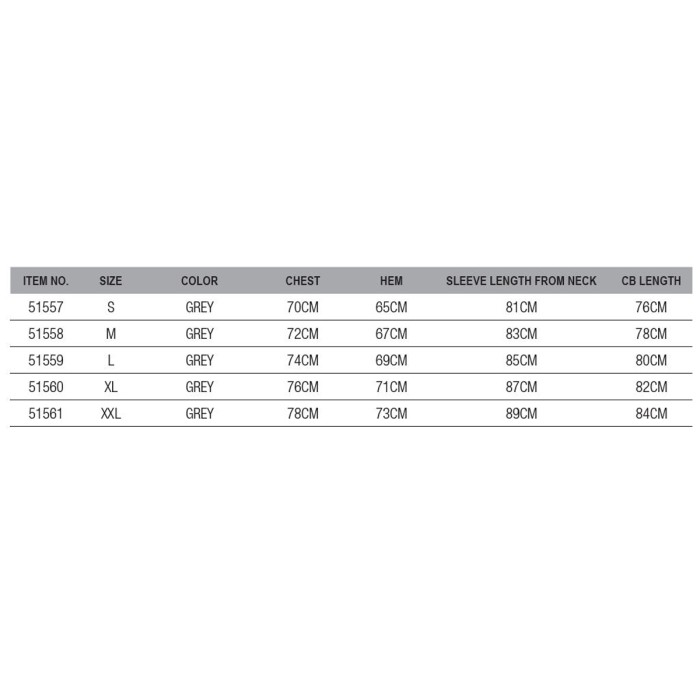 Imax Atlantic Race Fishing Smock Size Guide