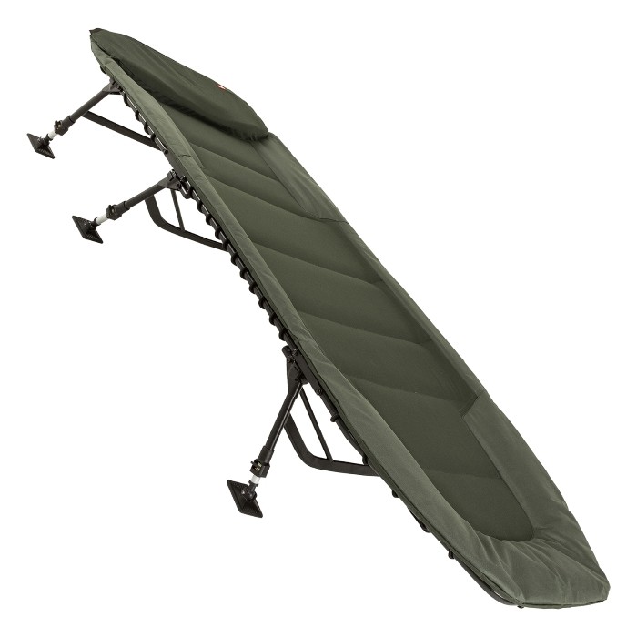 JRC Defender Levelbed Bedchair angled set up shot