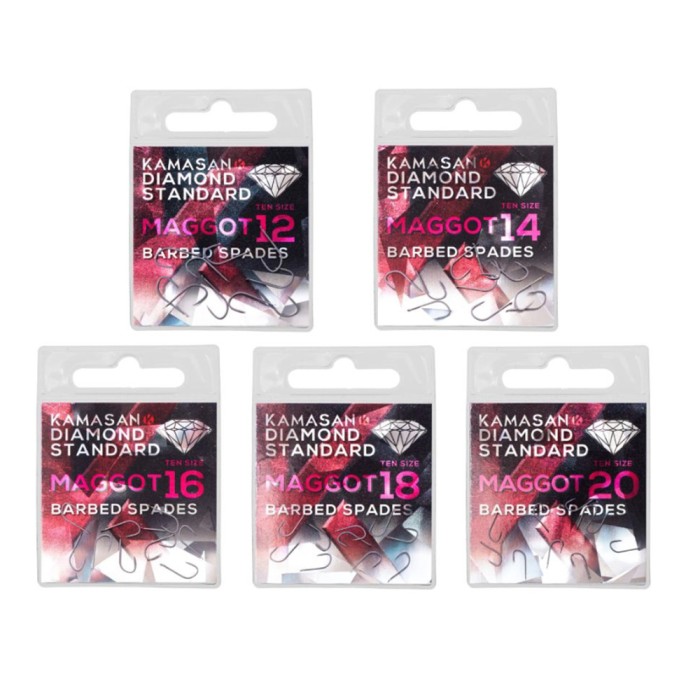 Kamasan Diamond Standard Maggot Spade Hooks - Barbed