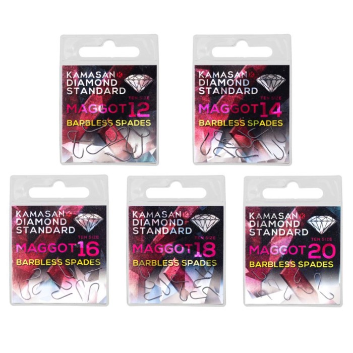 Kamasan Diamond Standard Maggot Spade Hooks - Barbless