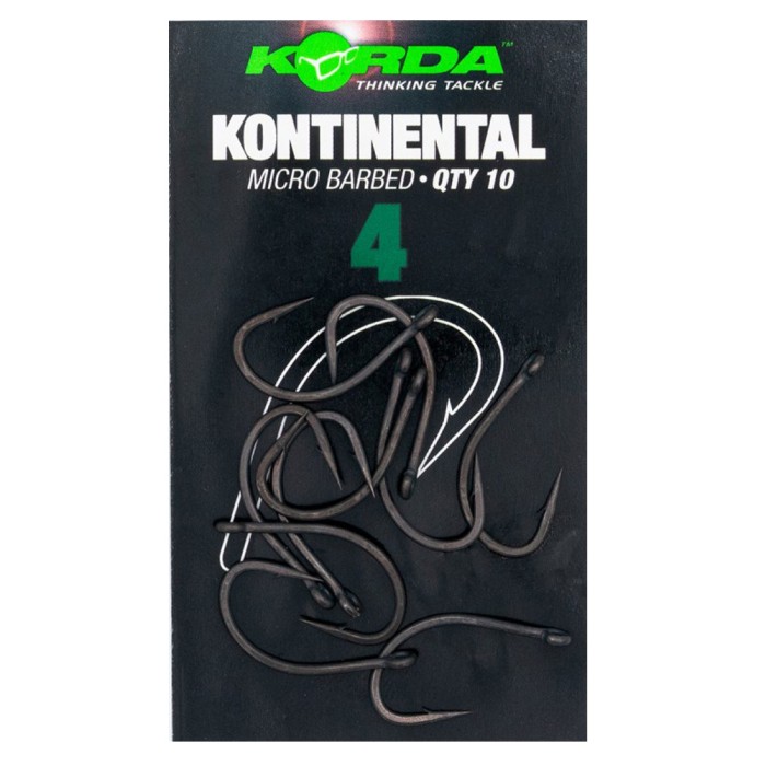 Korda Kontinental Fishing Hooks Micro Barbed Size 4