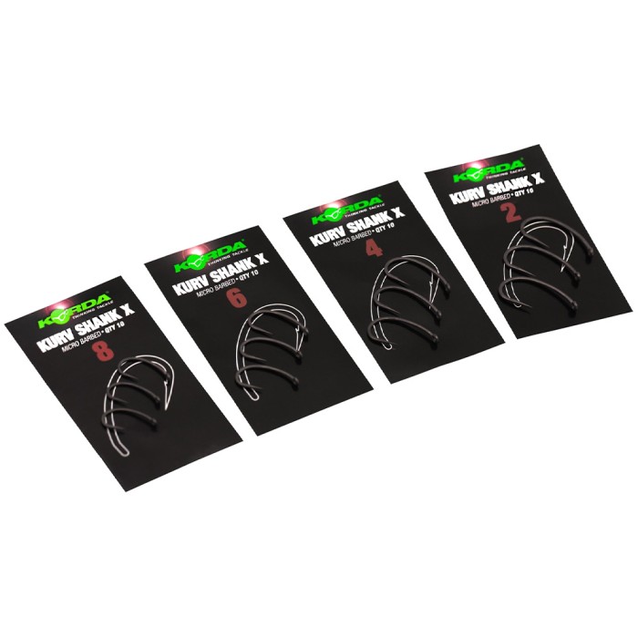 Korda Kurv Shank X Fishing Hook Sizes Packaging