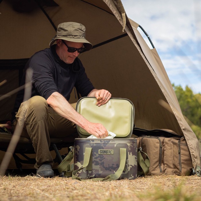 Korda Compac Cooler Kamo Fishing Bag In Use 3