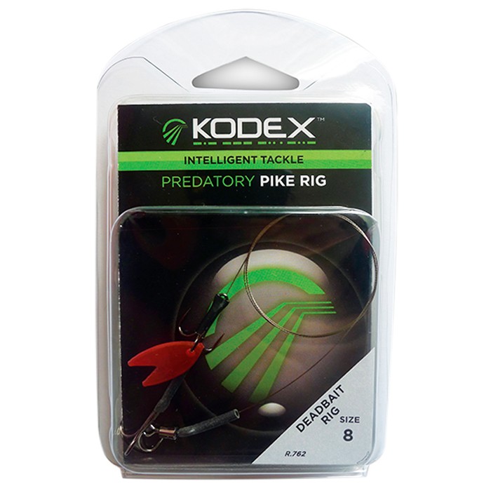 Kodex&#x20;Dead&#x20;Bait&#x20;Pike&#x20;Fishing&#x20;Rig&#x20;Size&#x20;8&#x20;Packaging