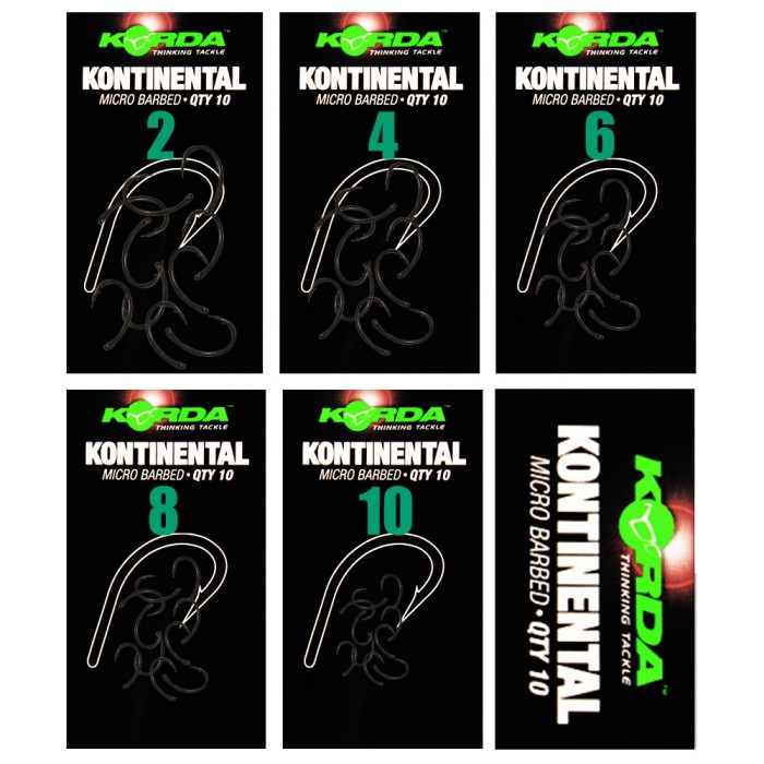 Korda Kontinental Fishing Hooks Sizes Packaging
