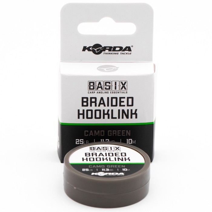 Korda Basix Braided Hooklink 10m 25lb Packaging
