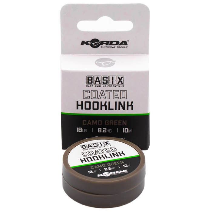 Korda Basix Coated Hooklink 10m 18lb Packaging
