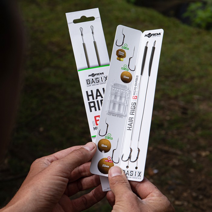 Korda Basix Ready Tied Hair Rigs Wide Gape In Use