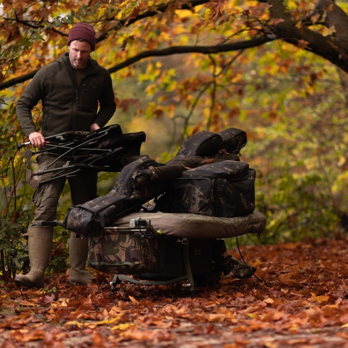 Korda Compac Dark Kamo Buzz Bar Bag Large In Use