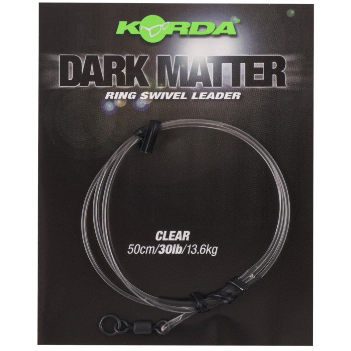 Korda Dark Matter Ring Swivel Leader 50cm Clear