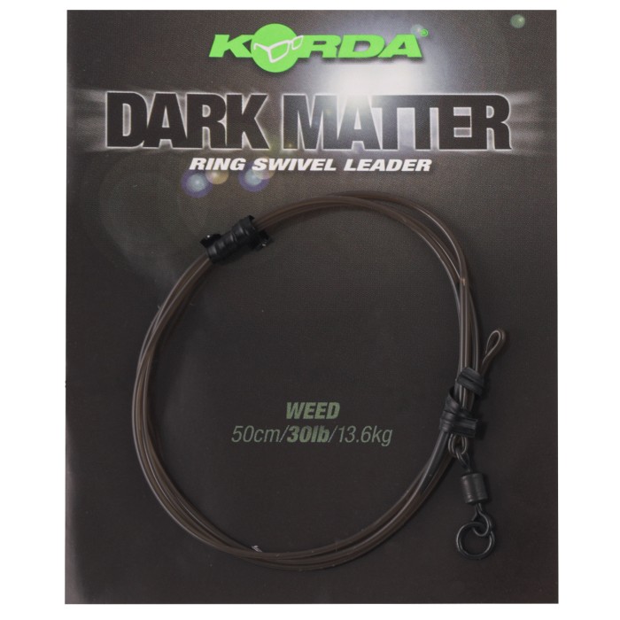 Korda Dark Matter Ring Swivel Leader 50cm Weed