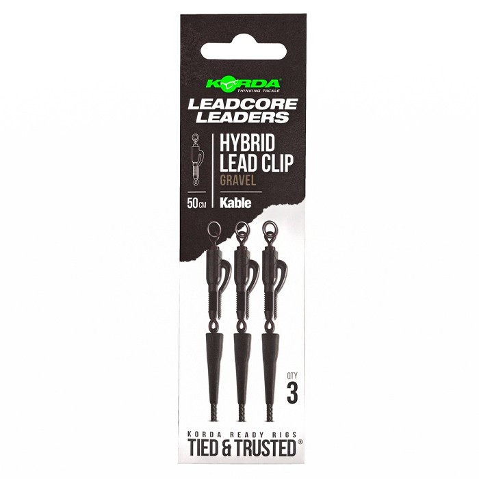 Korda Kable Leadcore Leader Hybrid Fishing Lead Clip Gravel