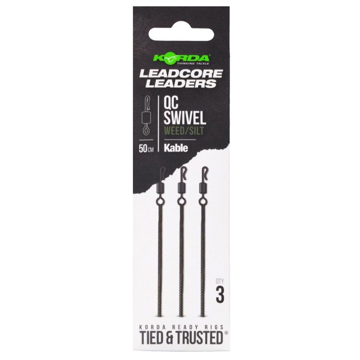 Korda Kable Leadcore Leader QC Swivel Weed/Silt