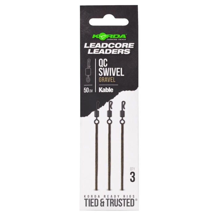 Korda Kable Leadcore Leader QC Swivel Gravel