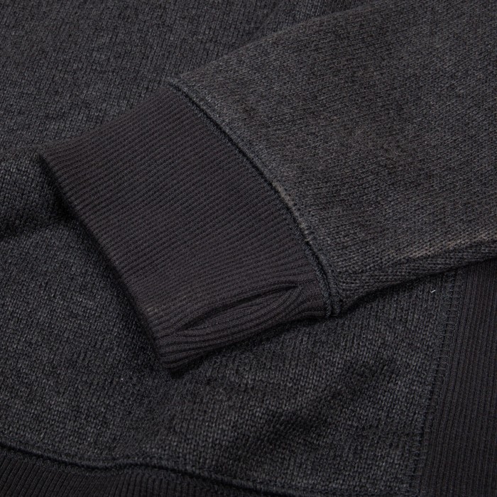 Korda Kore Crew Neck Fishing Jumper Charcoal Close Up Cuff