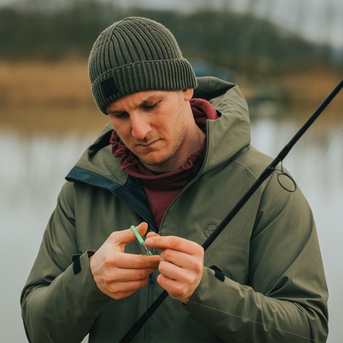 Korda Kore Drykore Fishing Jacket Olive In Use 3