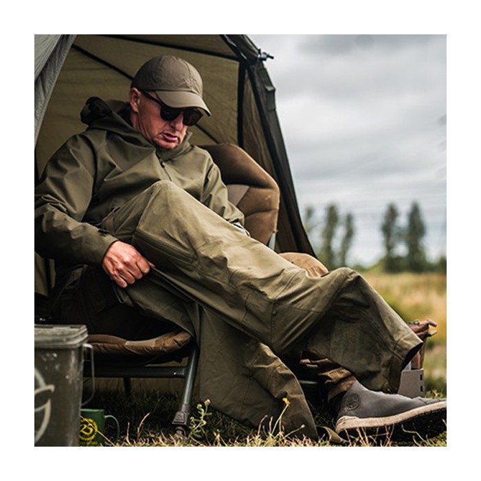 Korda Kore Drykore Fishing Over Trousers Olive In Use