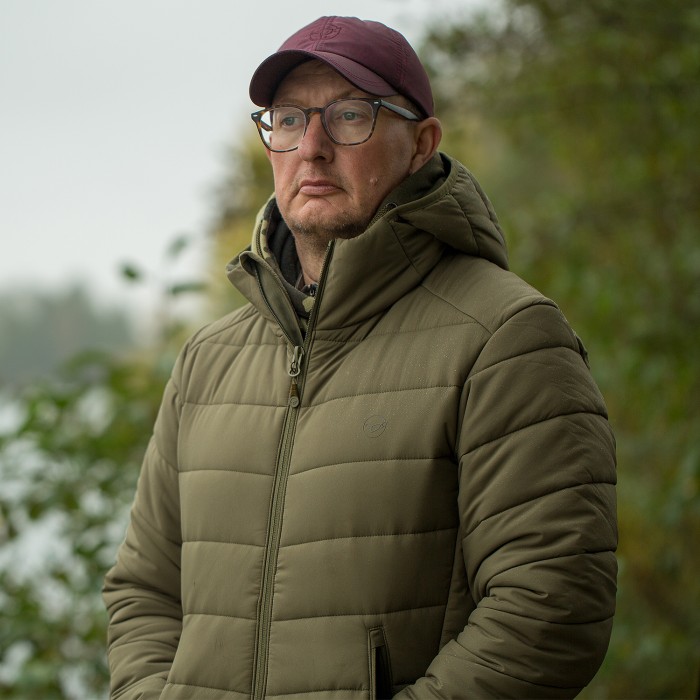 Korda KORE Thermolite Fishing Puffer Jacket Olive In Use