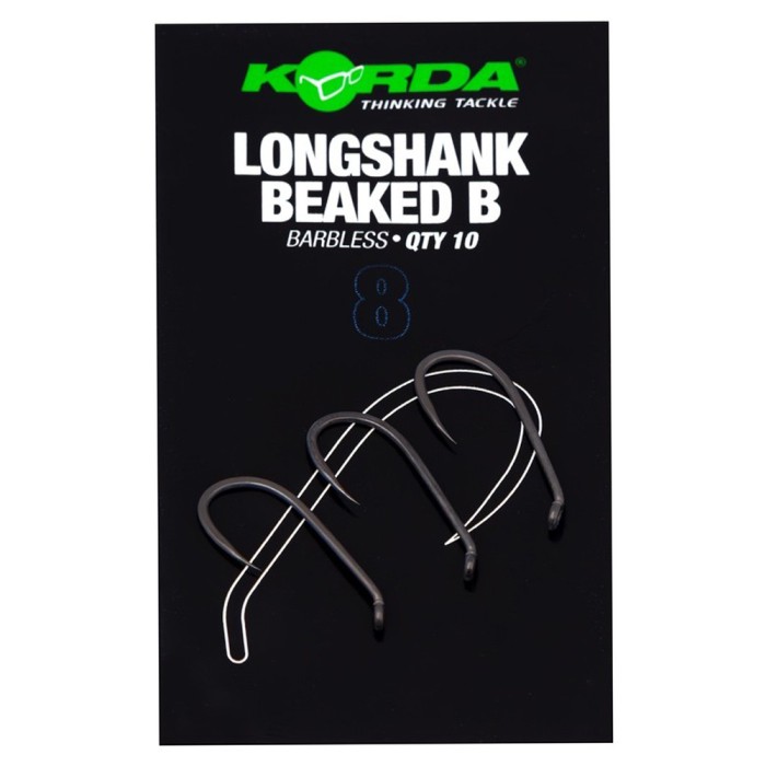 Korda Longshank Beaked Hooks Micro Barbless Size 8