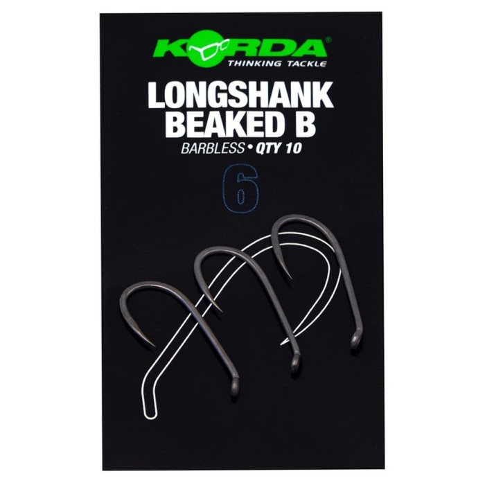 Korda Longshank Beaked Hooks Micro Barbless Size 6