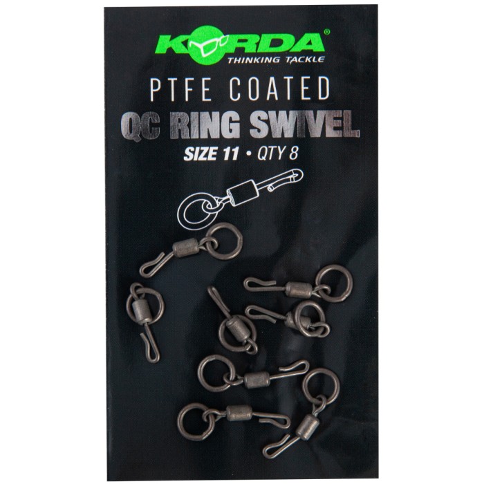 Korda PTFE Coated QC Ring Swivel 8