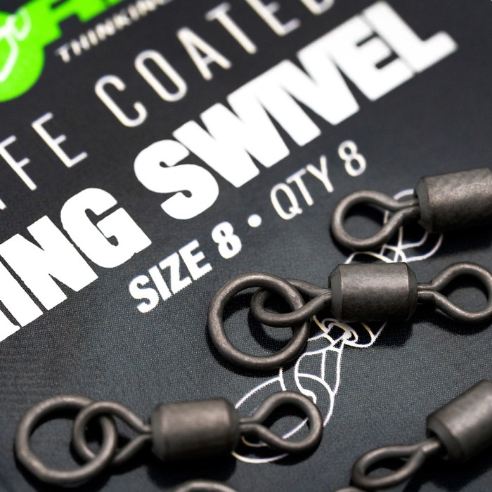 Korda PTFE Coated Ring Swivel Size 8 Close Up