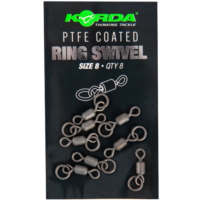 Korda PTFE Coated Ring Swivel Size 8