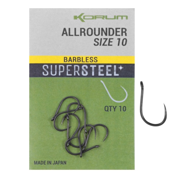 Korum Supersteel All Rounder Hooks Barbless