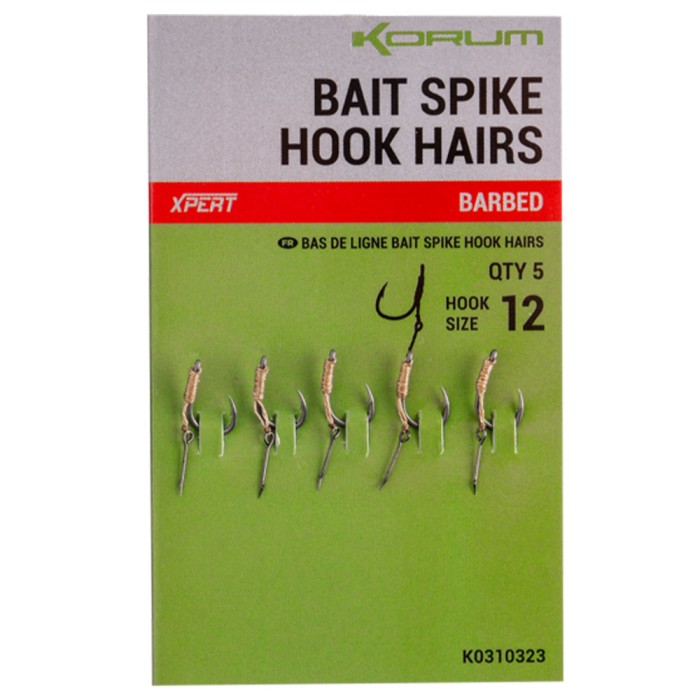 Korum Bait Spike Hook Hairs - Barbed 5