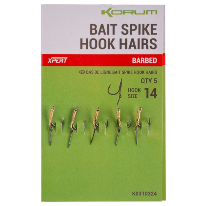 Korum Bait Spike Hook Hairs - Barbed 6