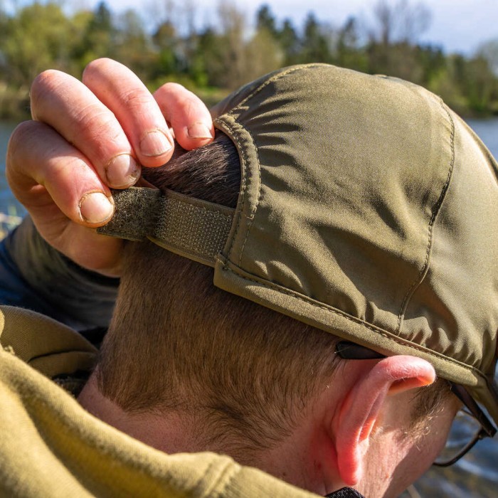 Korum Camo Waterproof Cap In Use 4