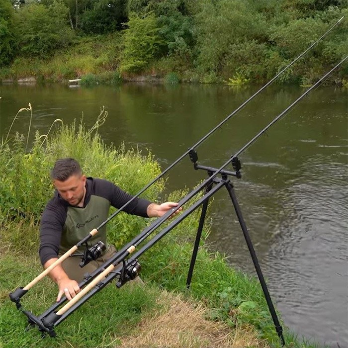 Korum Deluxe River Fishing Tripod In Use 1