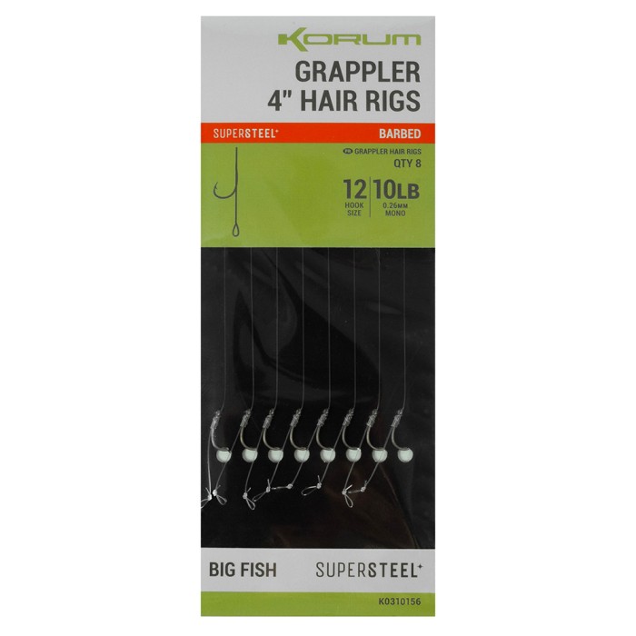 Korum Fishing Grappler Hair Rigs 4 Inch Barbed 2