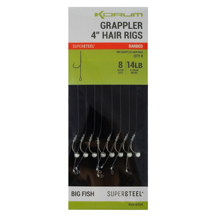 Korum Fishing Grappler Hair Rigs 4 Inch Barbed 3